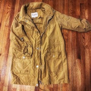Snobbish Collection, light spring jacket, mustard yellow, attached hood